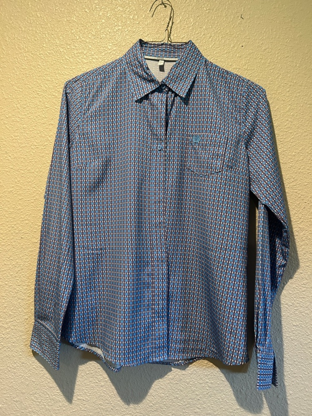 Cinch Blue Geometric Button-Down Shirt